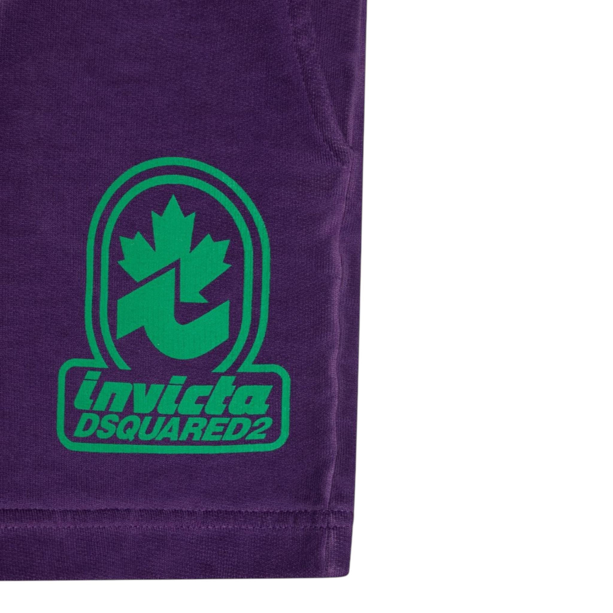 Dsquared2 Bermuda Tuta tinta unita con Collaborazione Invicta Viola per Bambino DQ2908X VIOLA DSQUARED2 