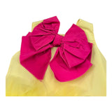Miss Grant Abito Giromanica Tinta Unita con Tulle per Neonata MG1349X GIALLO MISS GRANT 