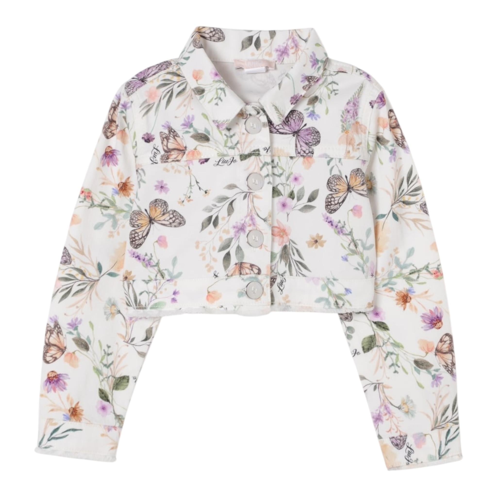 Liu Jo Giubbino Tinta Unita Stampa Fantasia Floreale per Bambina KA5059JX BIANCO LIU JO 