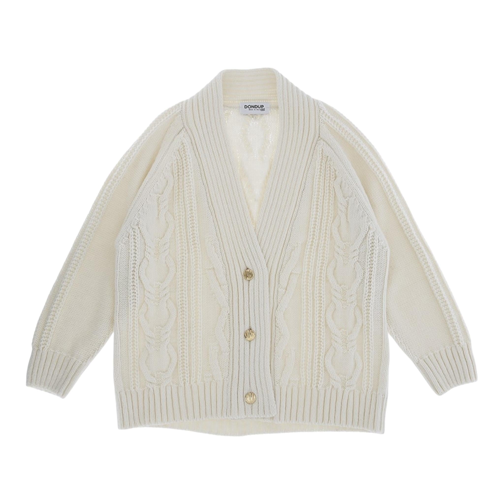 DONDUP cardigan tinta unita con bottoni Panna per Bambina DFMA017X PANNA DONDUP 