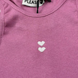 Please Canotta Tinta Unita A Costine per Bambina M019072G72 ROSA PLEASE 