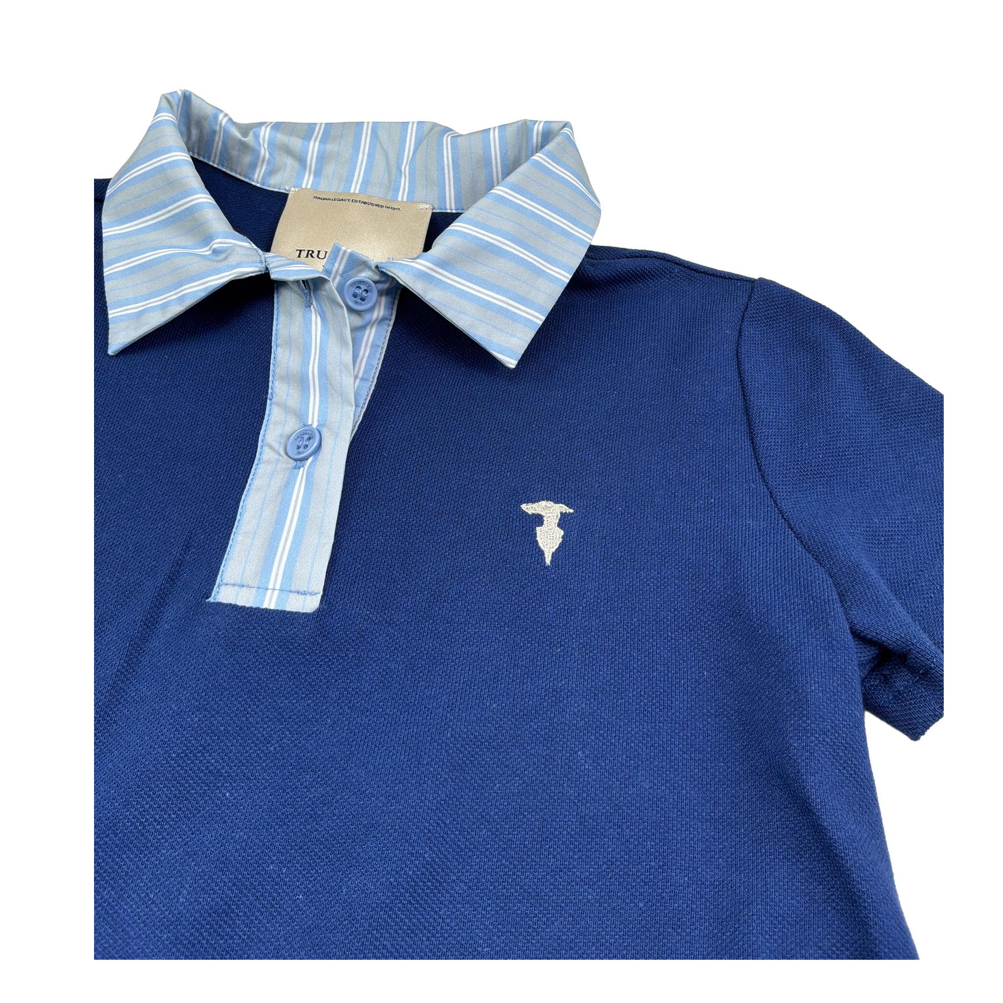 Trussardi Abit Mezza Manica Tinta Unita con Colletto per Bambina TGP26085VE BLU TRUSSARDI 