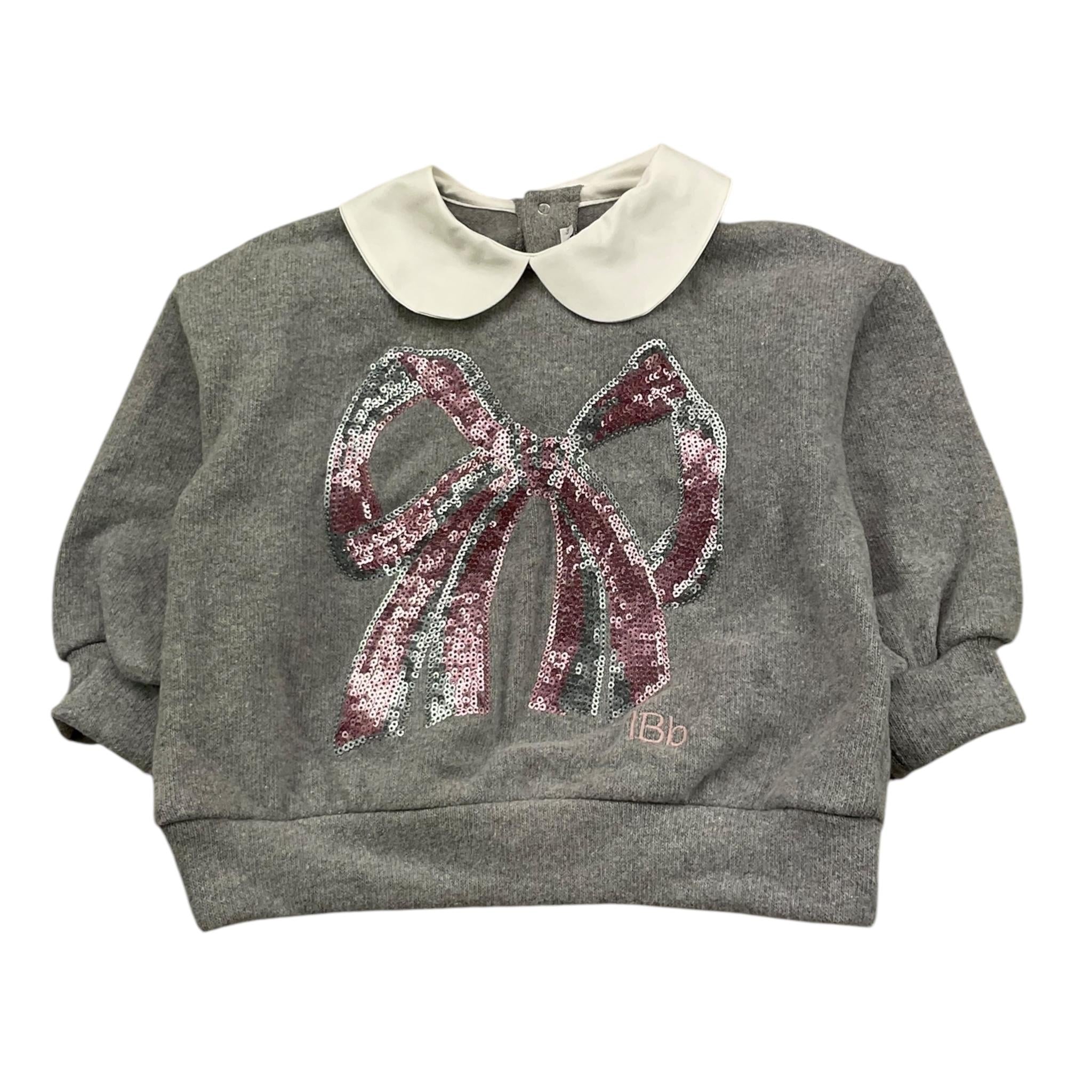 LE BEBE' felpa maglia tinta unita con colletto in contrasto Grigio per Neonata LBG6145 GRIGIO LE BEBE' 