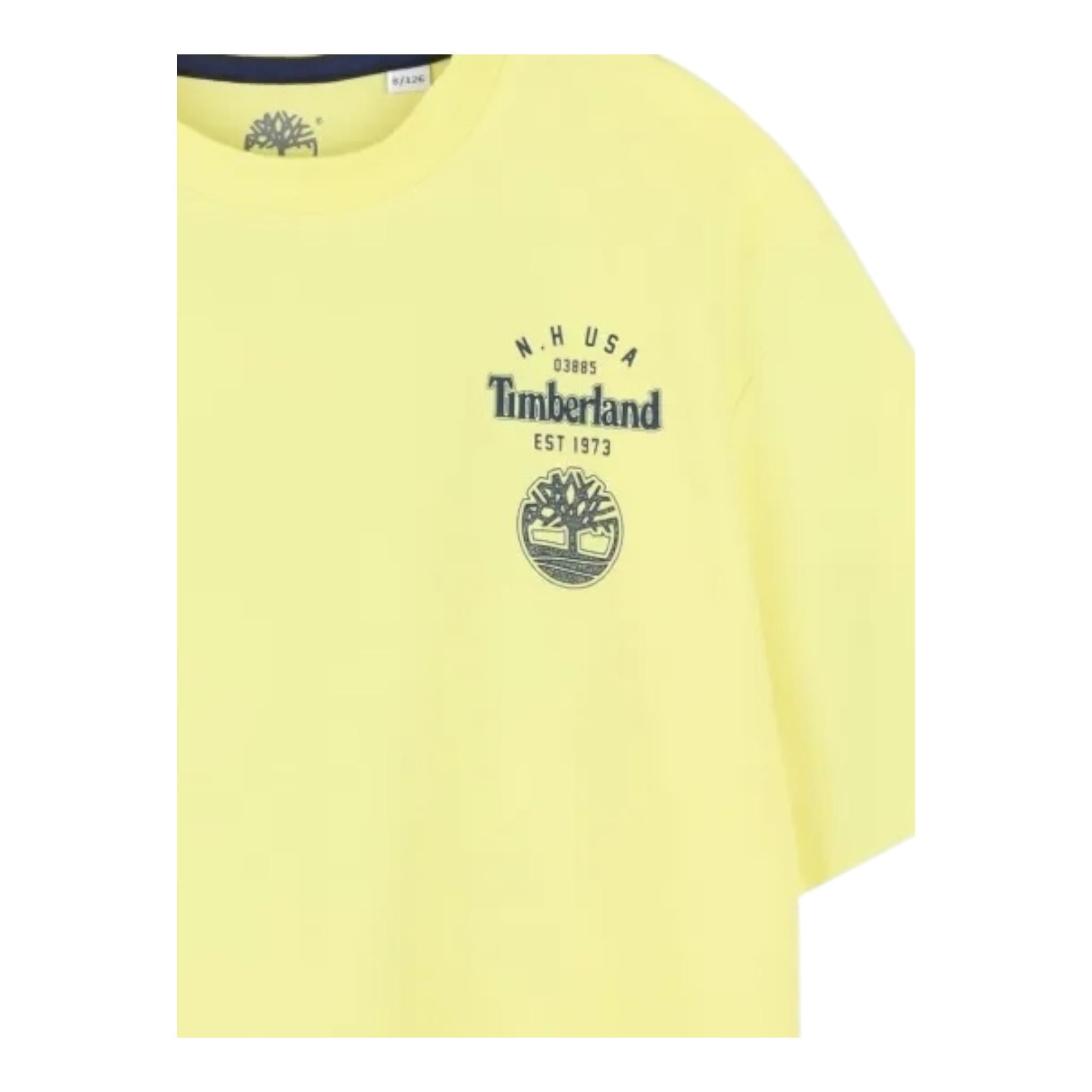 Timberland T-Shirt Girocollo Tinta Unita con Stampa per Bambino T60429 GIALLO TIMBERLAND 