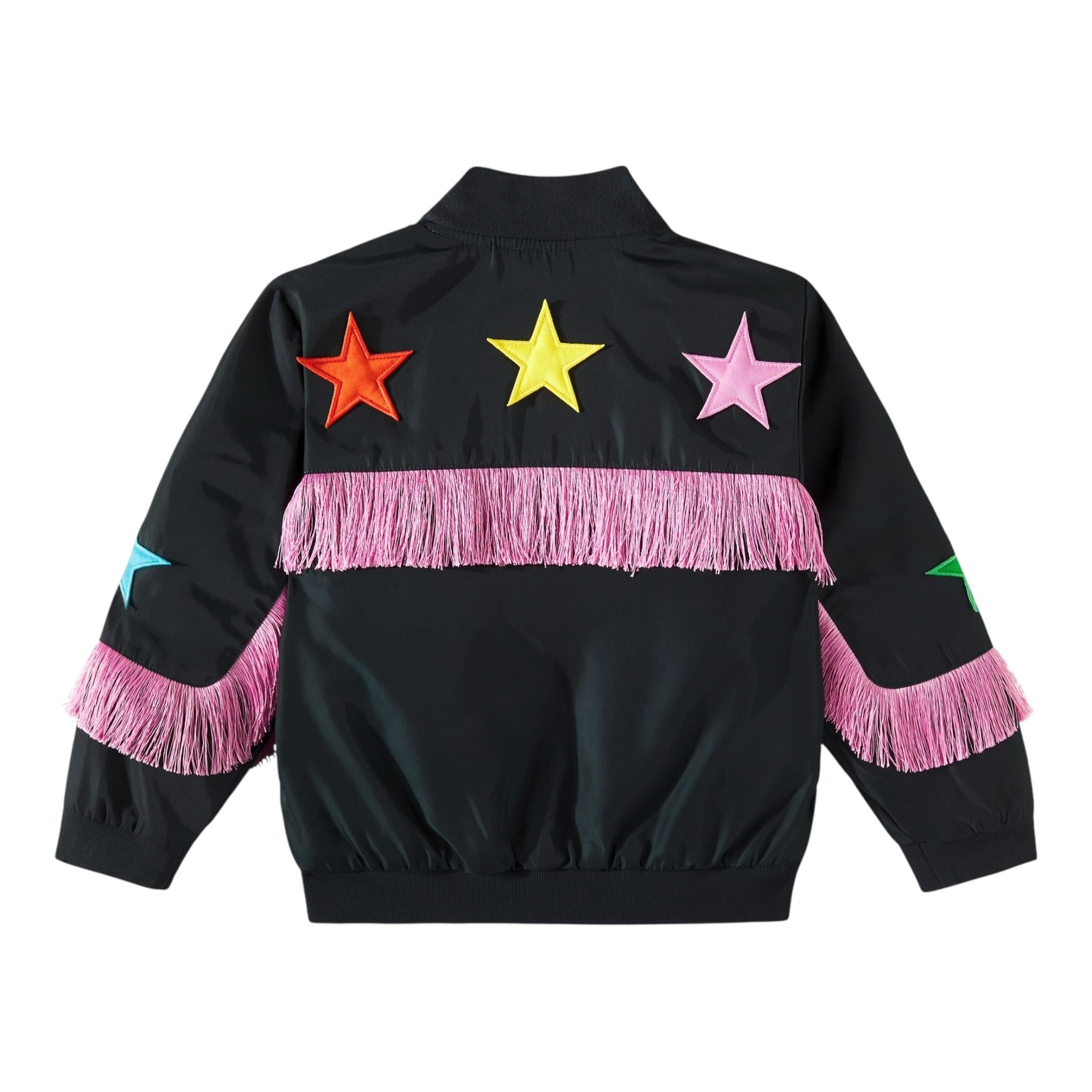 STELLA McCARTNEY giubbino tinta unita con frange Nero per Bambina TV2B57 NERO STELLA McCARTNEY 