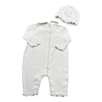 Le Coconne Set Tutina-Cappello Tinta Unita con Ricami per Neonata LCN2473 BIANCO LE COCONNE 