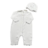Le Coconne Set Tutina-Cappello Tinta Unita con Ricami per Neonata LCN2473 BIANCO LE COCONNE 