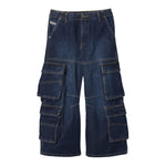 DIESEL jeans tinta unita modello palazzo/cargo Blu per Bambina J01725 BLU DIESEL 