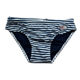 Saint Barth Costume Modello Slip Bicolore con Fantasia A Righe per Bambino STRIPES BIANCO/BLU SAINT BARTH 