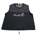 Met Cantta Tinta Unita con Stampa per Bambina ME327 NERO MET 