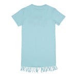 Saint Barth Abito Mezza Manica Tinta Unita con Ricami per Bambina SBWOOD AZZURRO SAINT BARTH 