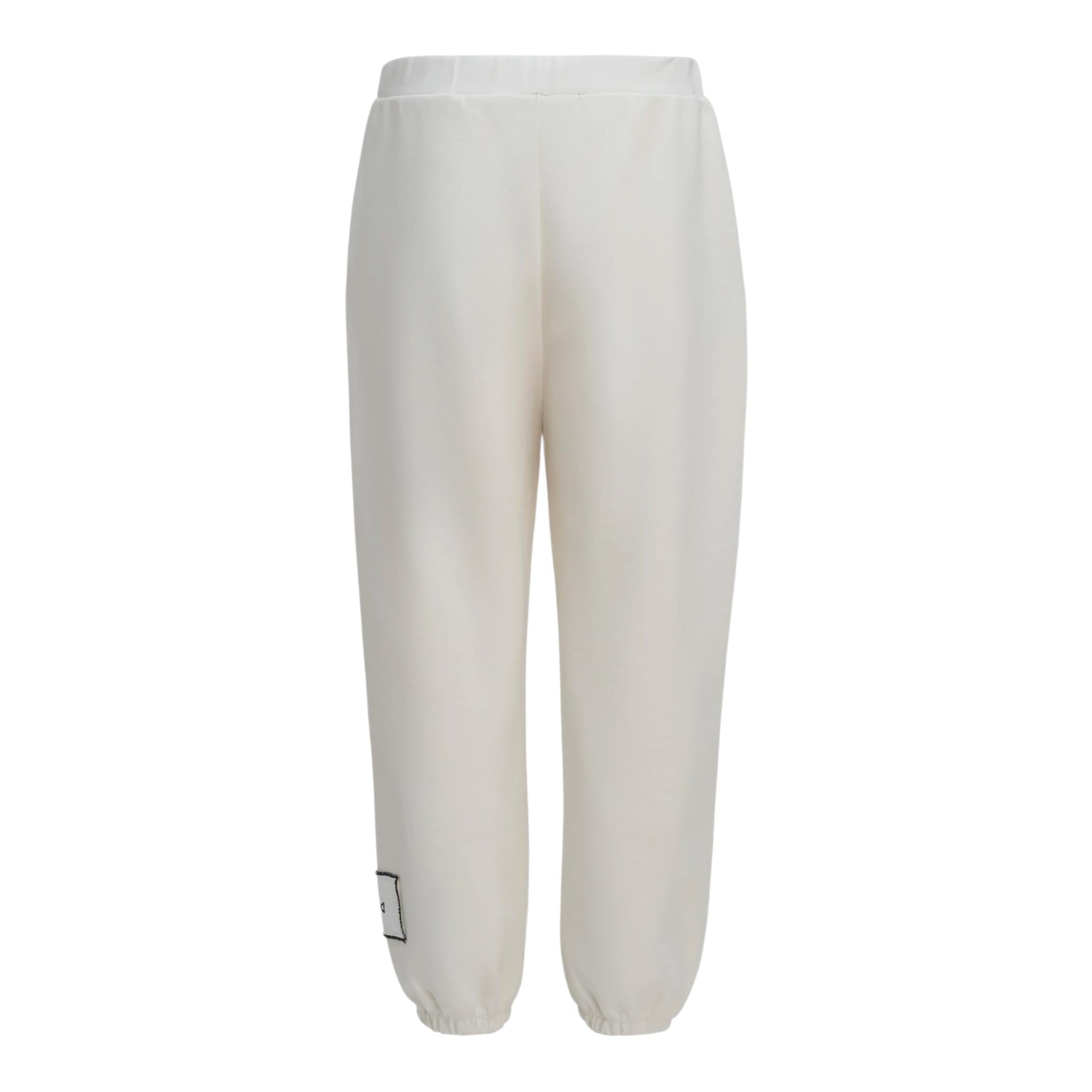 Dou Dou Pantalone Tinta Unita con Logo per Bambina DW6R20 PANNA DOU DOU 