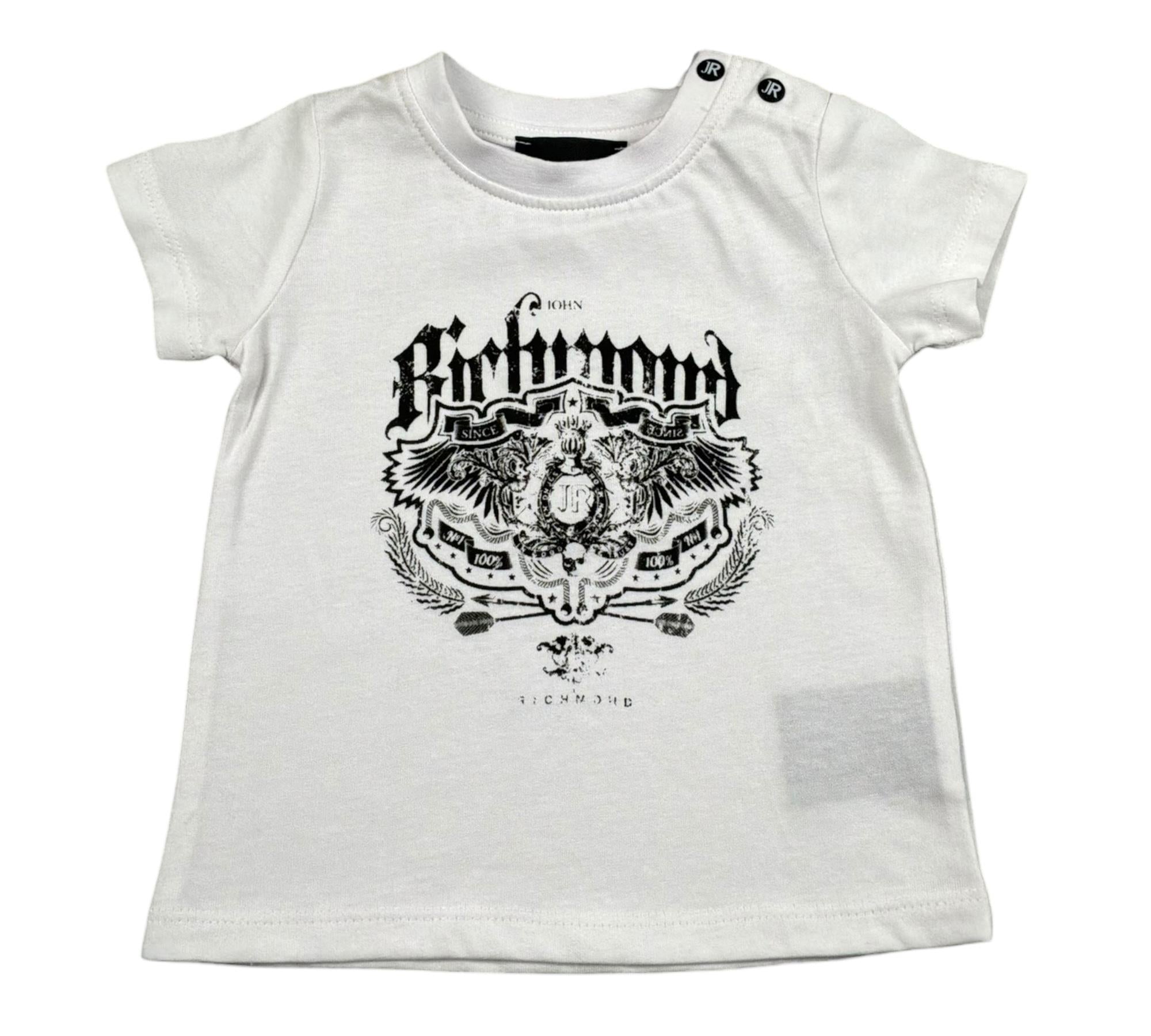 John Richmond T-Shirt Girocollo Tinta Unita con Logo per Neonato RIP26071TS BIANCO JOHN RICHMOND 