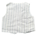 Please Gilet Tinta Unita con Fantasia A Righe per Bambino JH02131B73J BIANCO PLEASE 