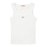Liu Jo Canotta Tinta Unita con Traforo A Forma di Cuore per Bambina GA5199XXX BIANCO LIU JO 