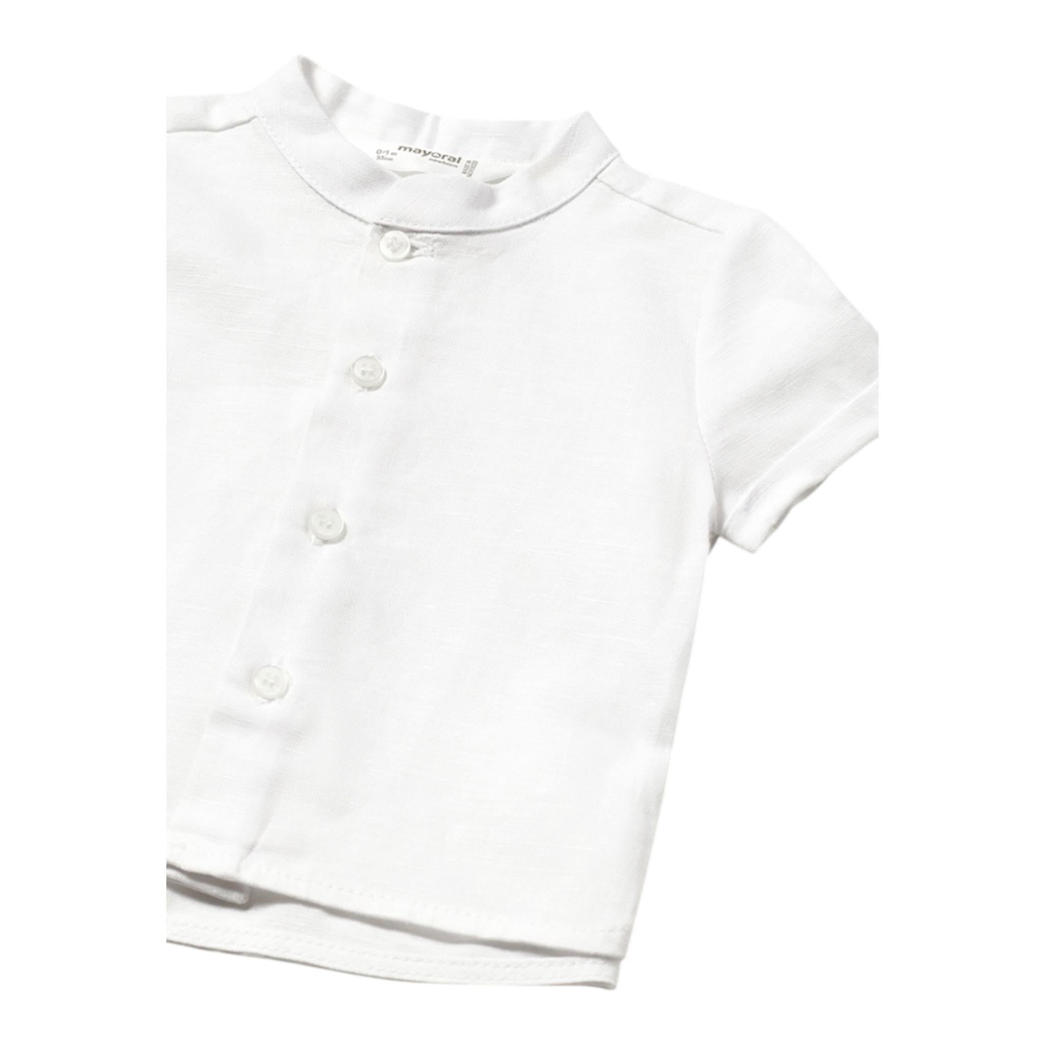 Mayoral Camicia Tinta Unita Mezza Manica per Neonato 1101 BIANCO MAYORAL 