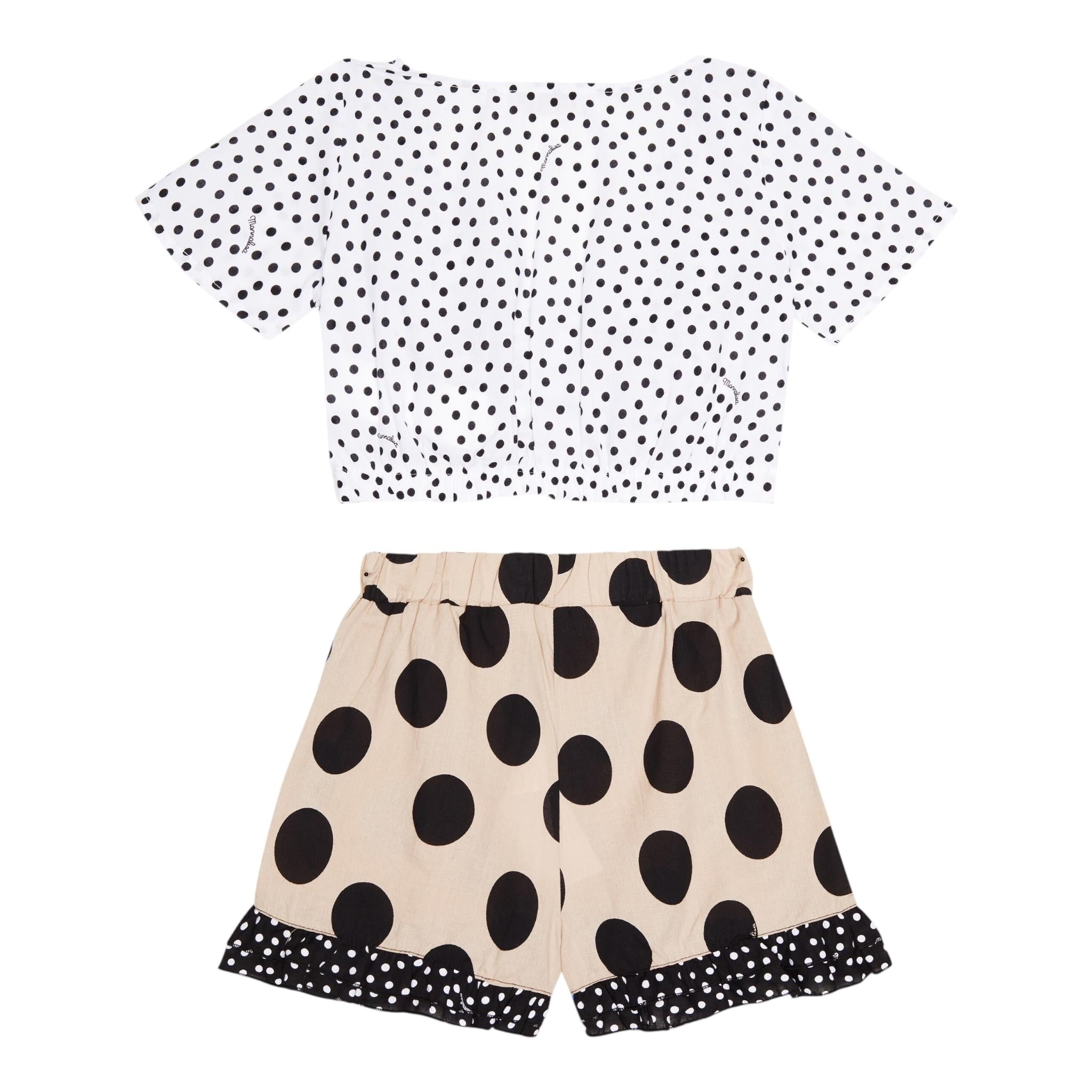 Monnalisa Completo 2 Pezzi Top-Short per Bambina 19A067 BIANCO/BEIGE MONNALISA 