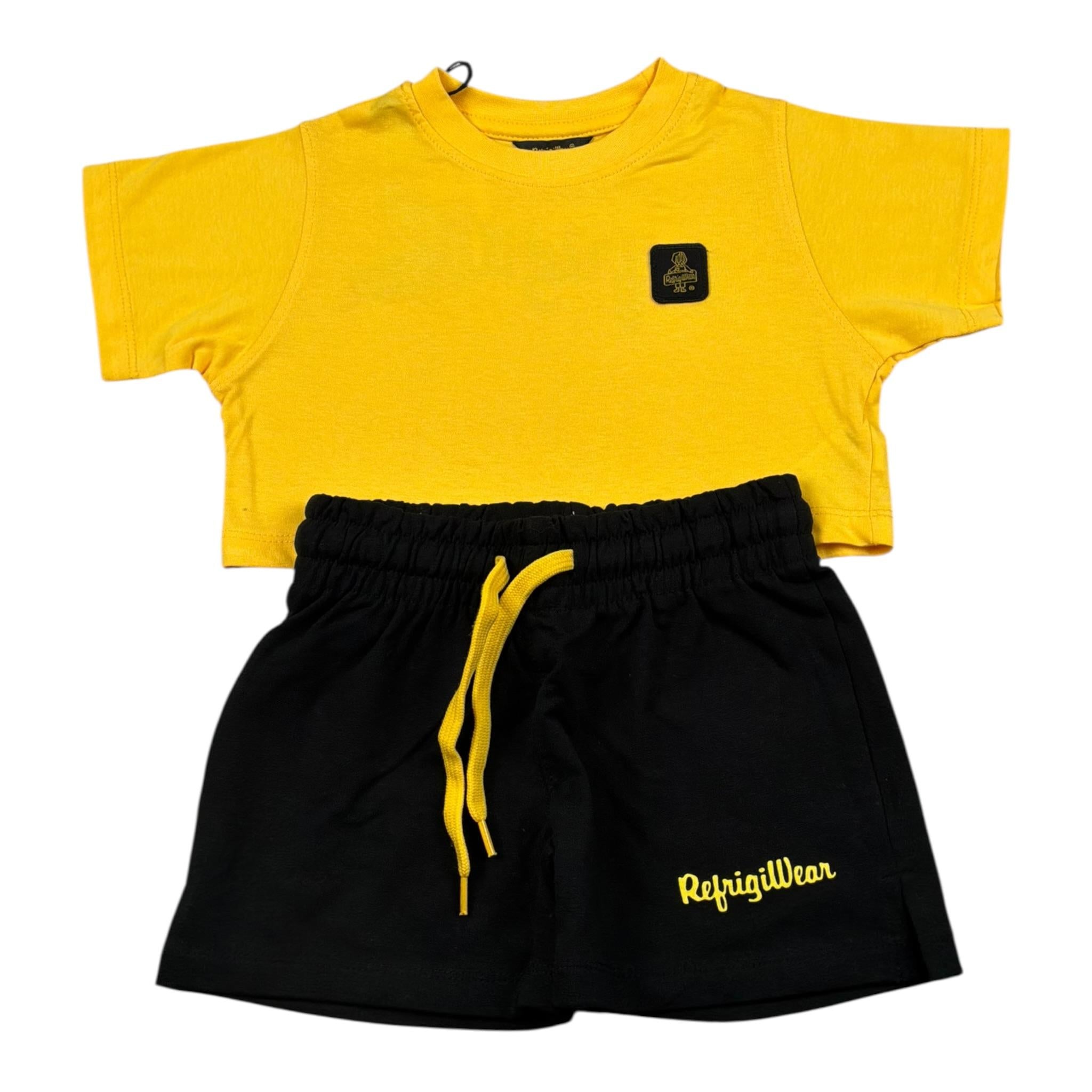 Refrigiwear Completo 2 Pezzi Bicolore T-Shirt-Shorts per Bambina RG1470W25XX GIALLO/NERO REFRIGIWEAR 