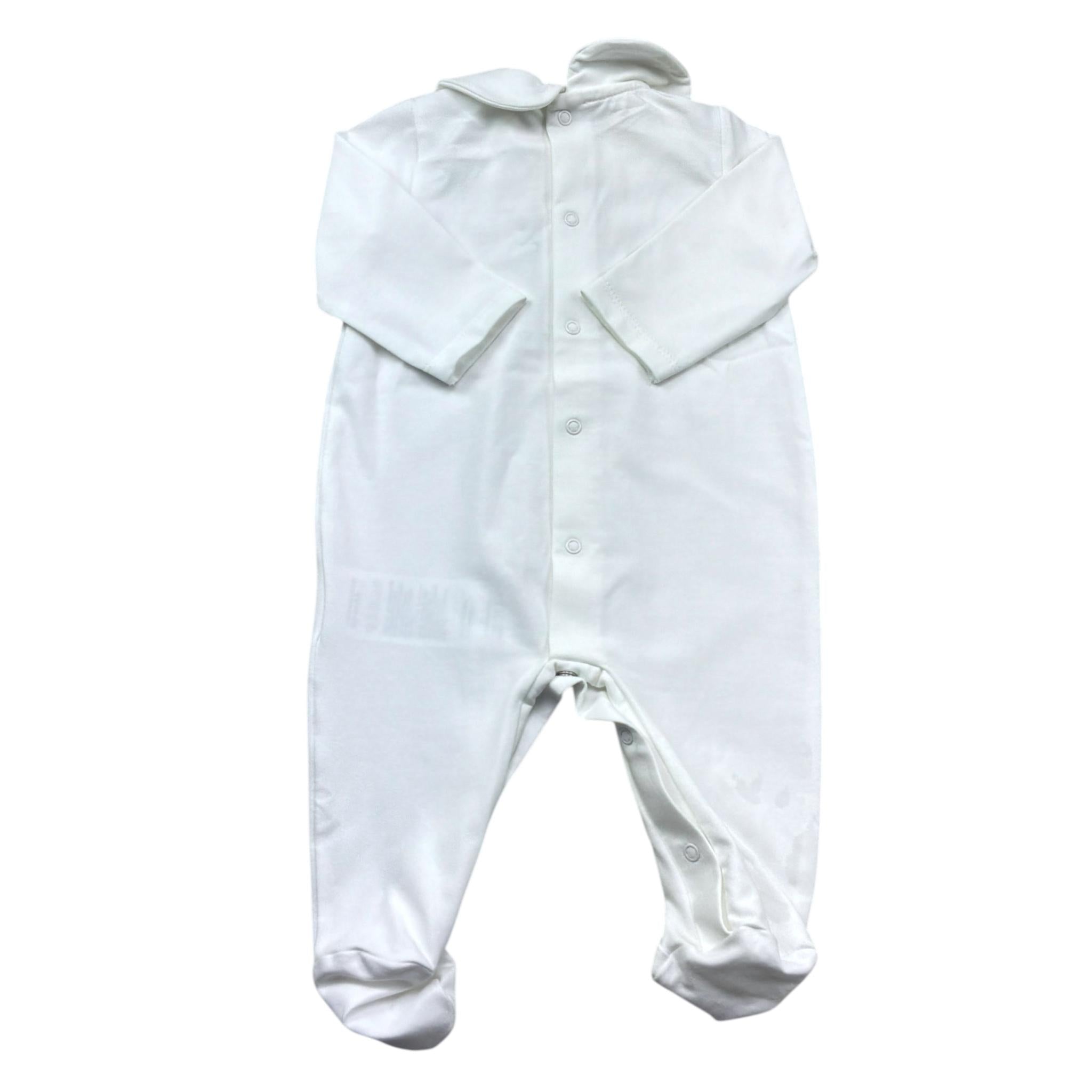 Le Bebe Tutina Manica Lunga Tinta Unita con Colletto per Neonata LBG6304 BIANCO LE BEBE 