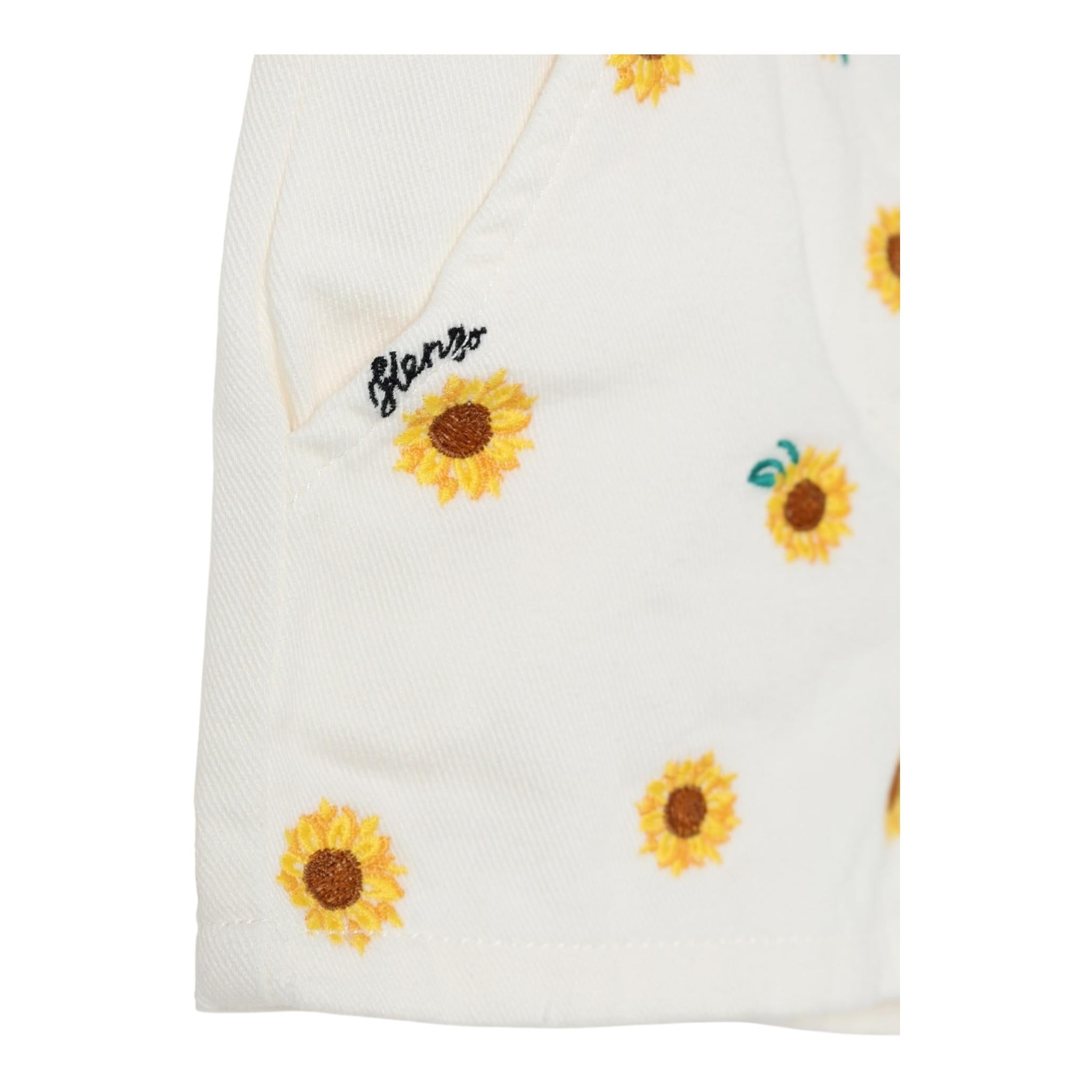 Kenzo Tutina Intera Tinta Unita con Fantasia Margherite per Bambina K61038J BIANCO KENZO 