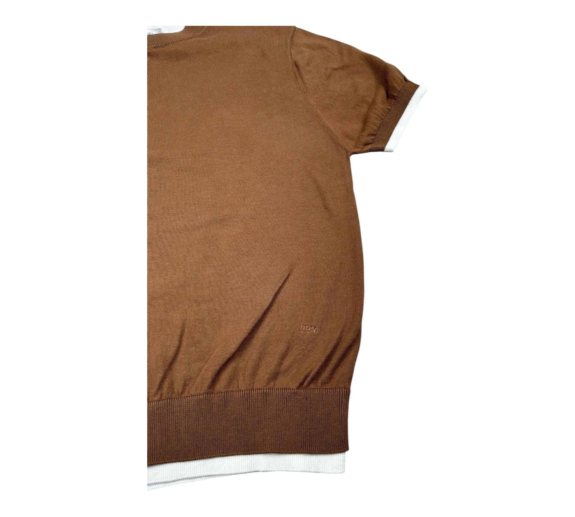 Paolo Pecora T-Shirt Tinta Unita Girocollo per Bambino PP4272 MARRONE PAOLO PECORA 