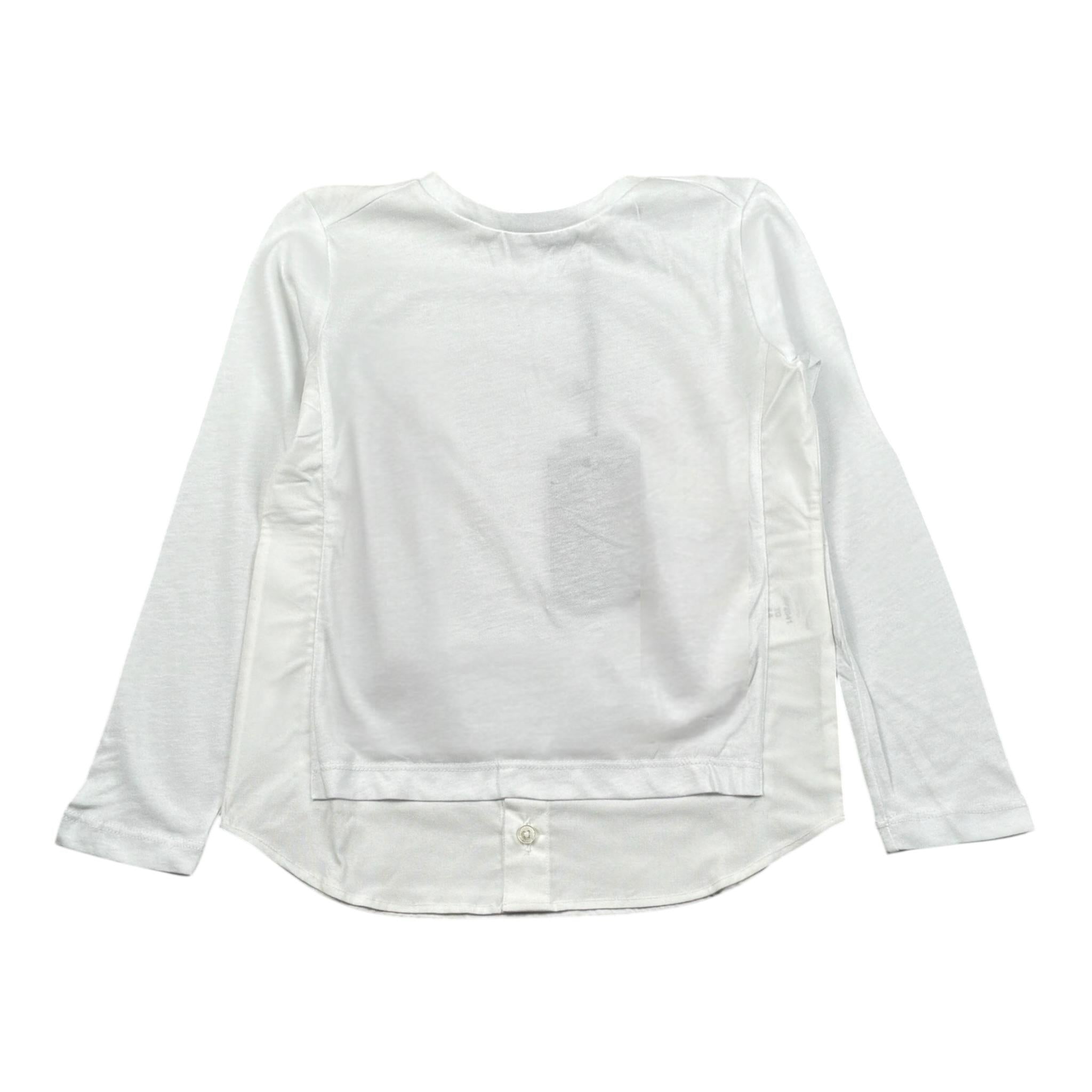 Paolo Pecora Shirt tinta unita Girocollo con Finta Camicia Bianco per Bambino PP2041 BIANCO PAOLO PECORA 