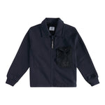 C.P. COMPANY felp con zip e colletto tinta unita Blu per Bambino CUF00T BLU C.P. COMPANY 
