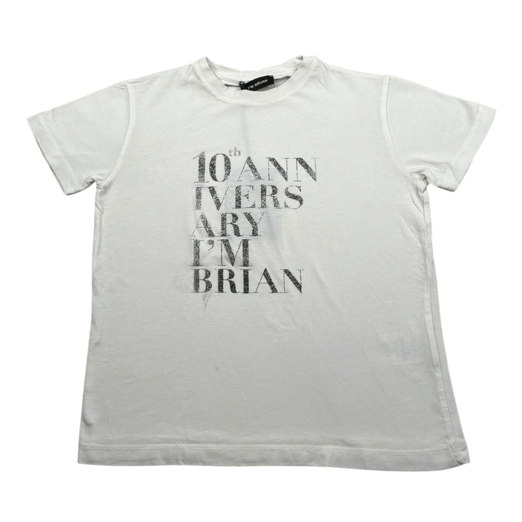 I'M Brian T-Shirt Girocollo tinta unita con Stampa Bianco per Bambino PA2659 BIANCO I'M BRIAN 