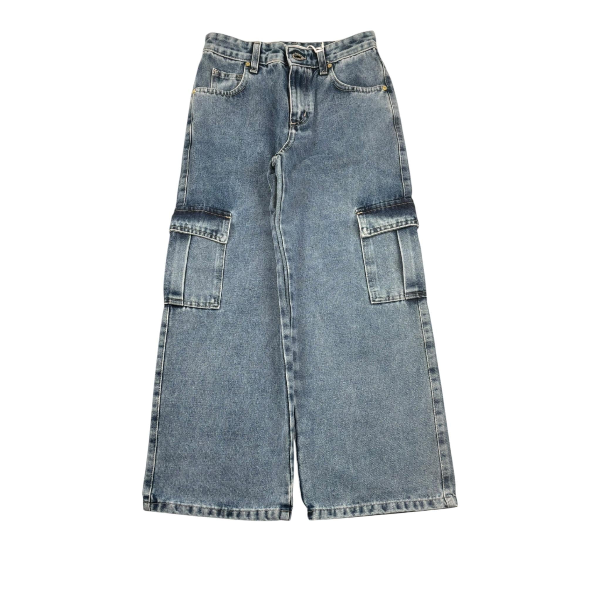 Lu Lu By Miss Grant Jeans tinta unita Modello con Tasconi Azzurro per Bambina LL2991 AZZURRO LU LU BY MISS GRANT 