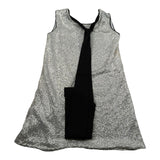 Manila Grace Abito Tinta Unita con Paillettes Giromanica per Bambina 138AMJS25 ARGENTO MANILA GRACE 