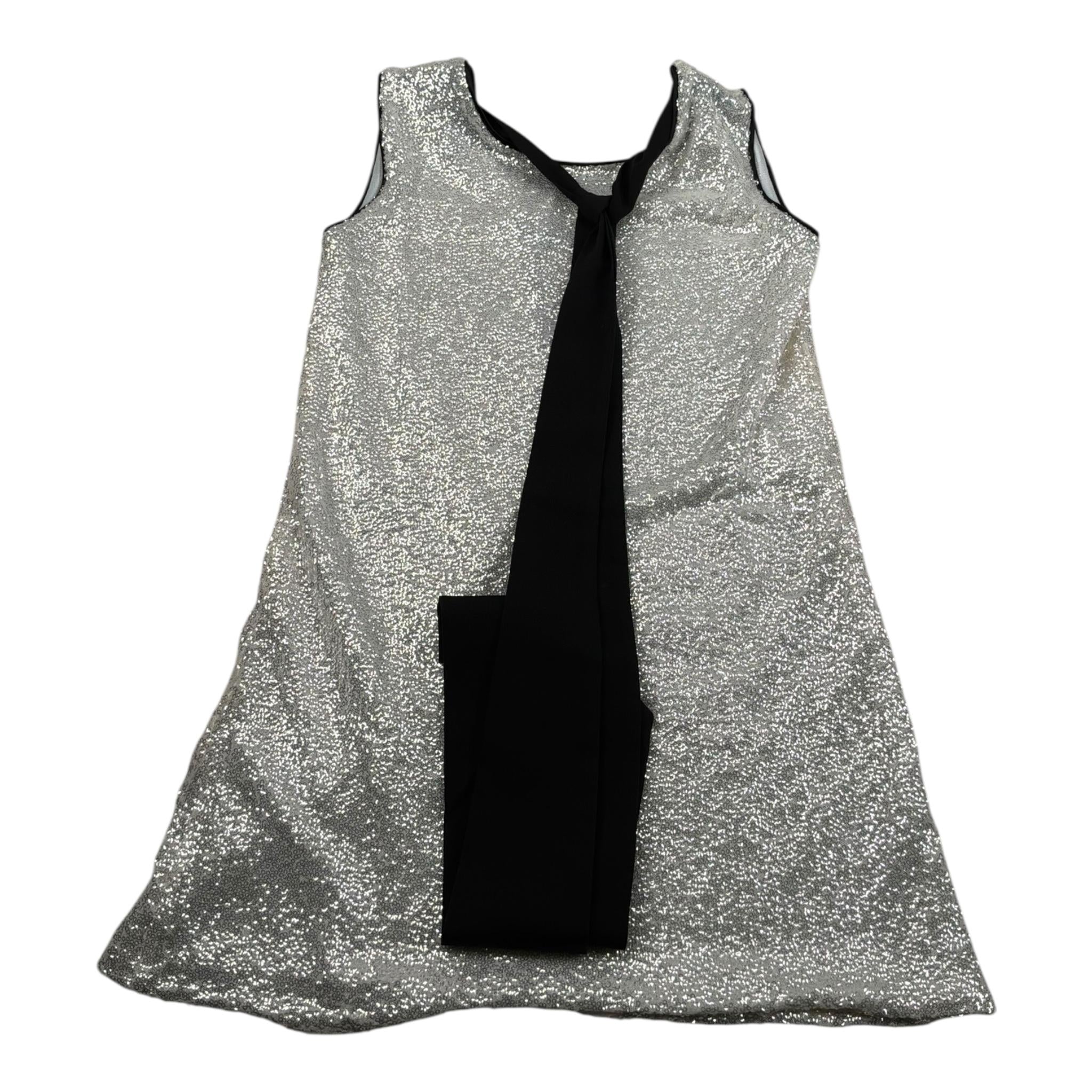 Manila Grace Abito Tinta Unita con Paillettes Giromanica per Bambina 138AMJS25 ARGENTO MANILA GRACE 