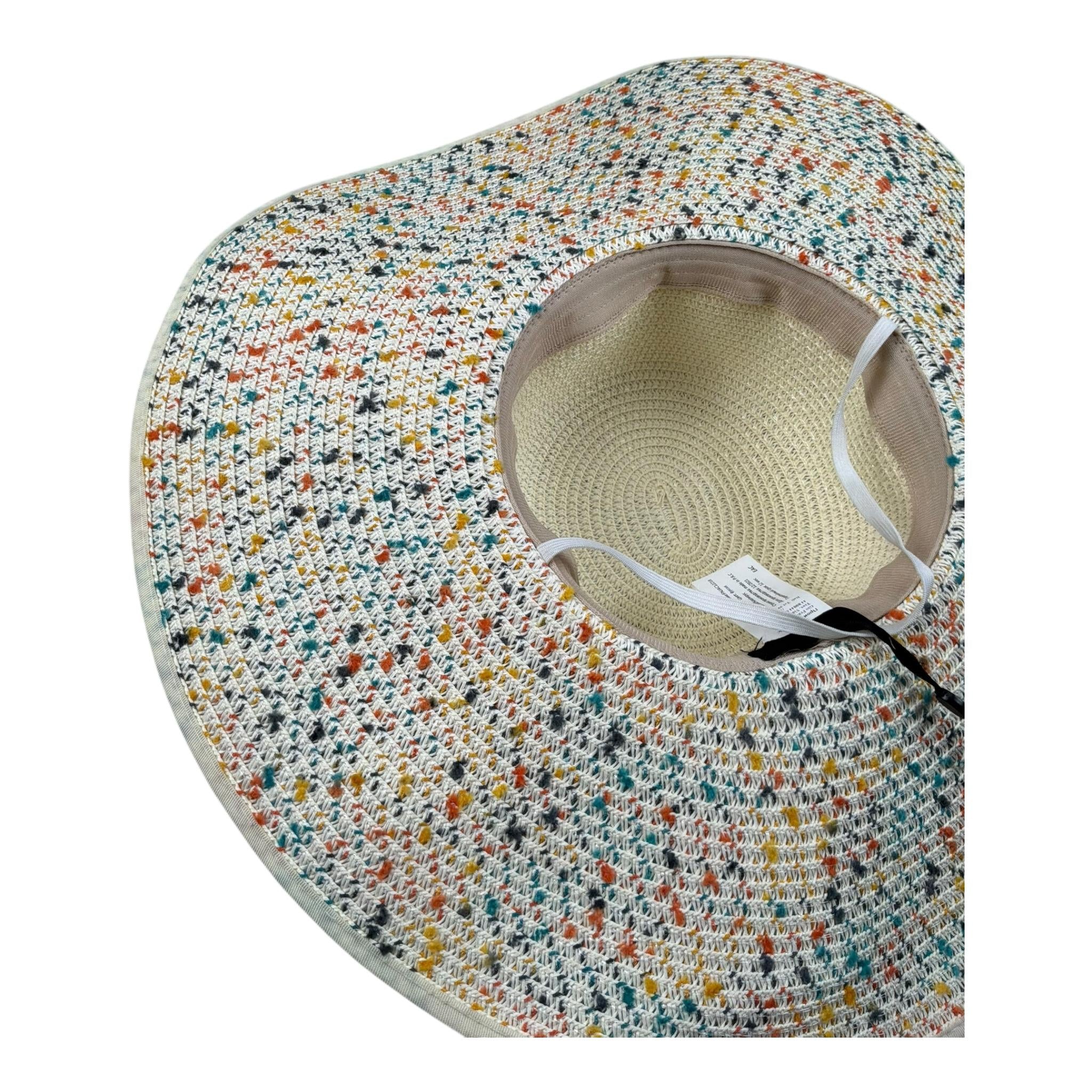 Fun & Fun Cappello In Paglia Tinta Unita con Fiocco per Bambina FNJAC12218 PANNA FUN & FUN 