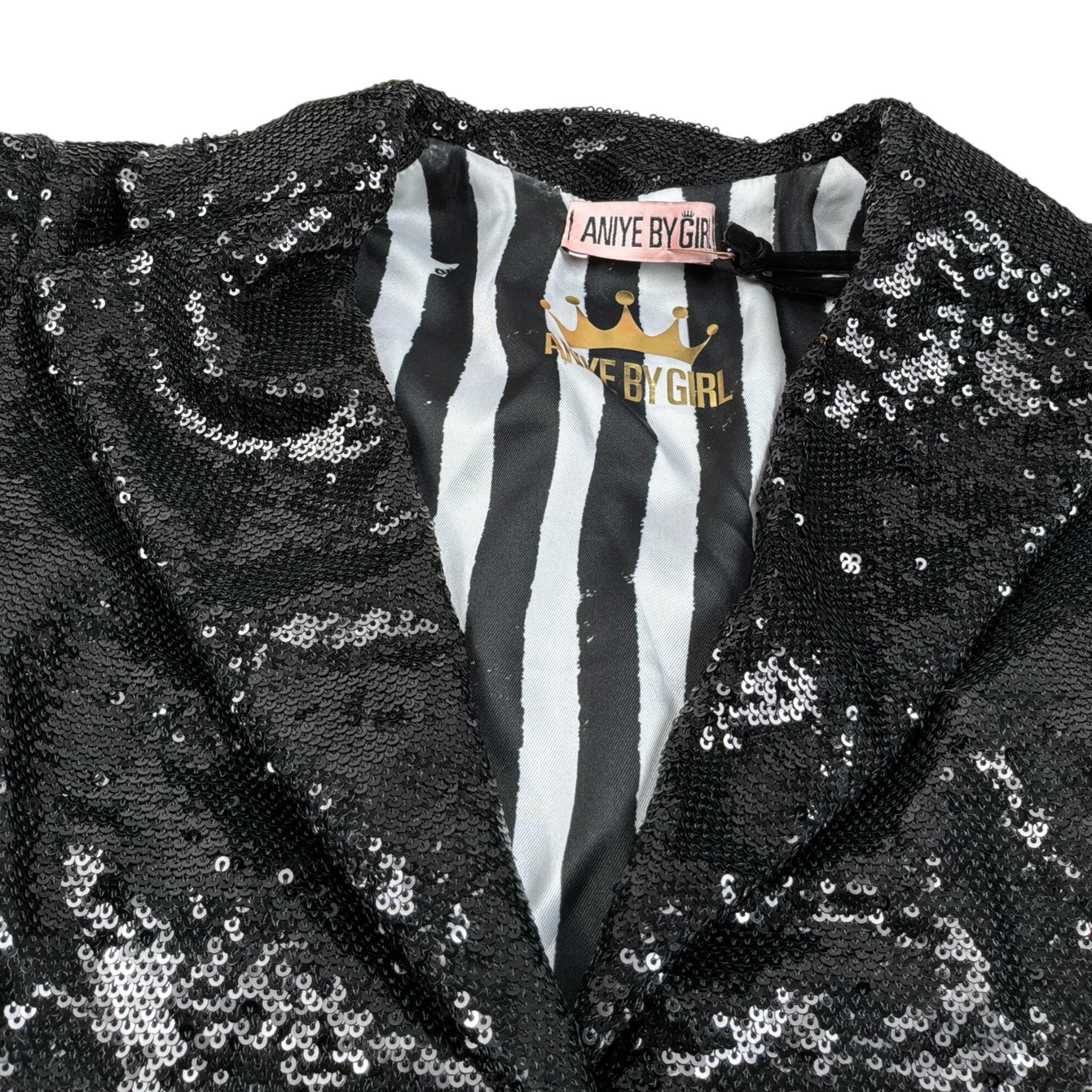 Aniye By Girl Giacca Paillettata tinta unita Nero per Bambina 032464 NERO ANIYE BY GIRL 