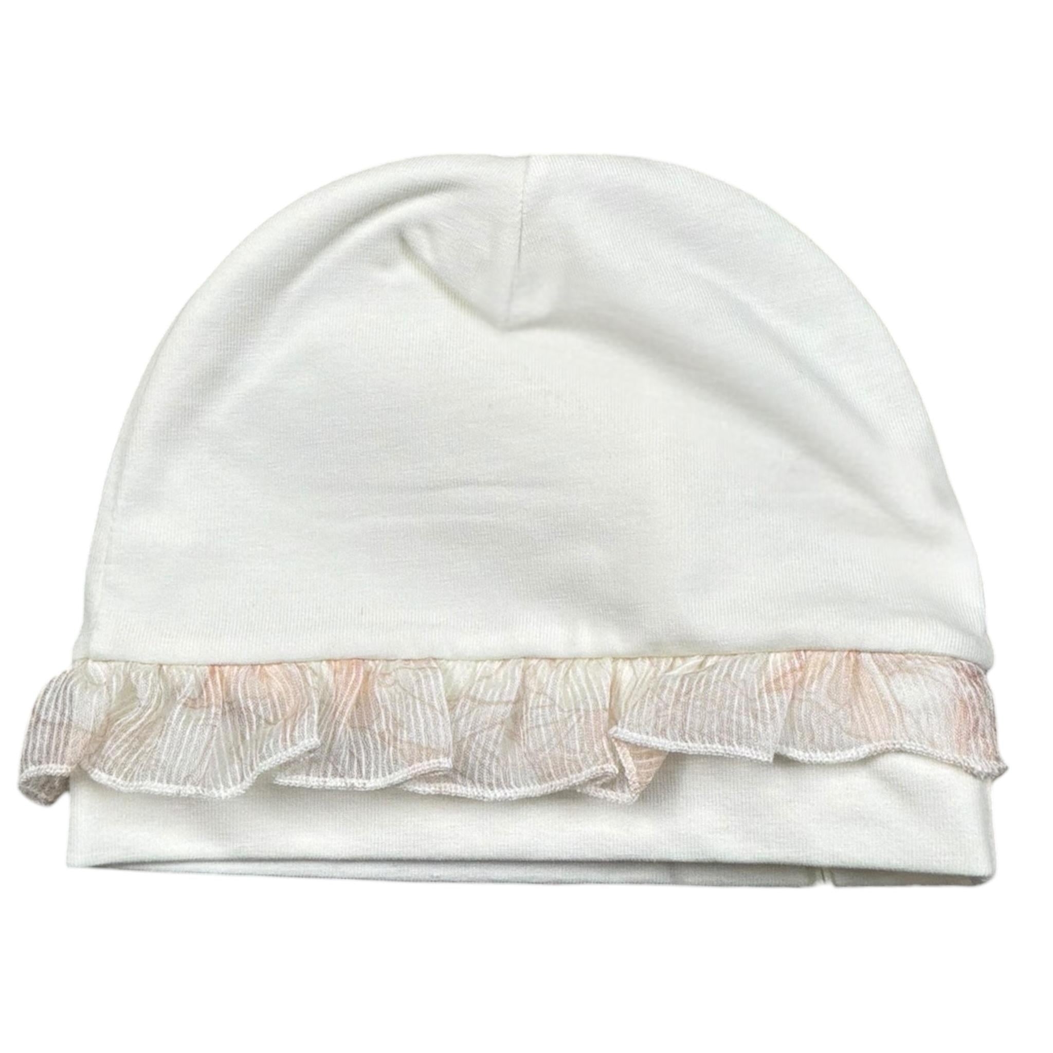 Lalalu' Cappello Tinta Unita con Ricami per Neonata CAL16P BIANCO LALALU' 