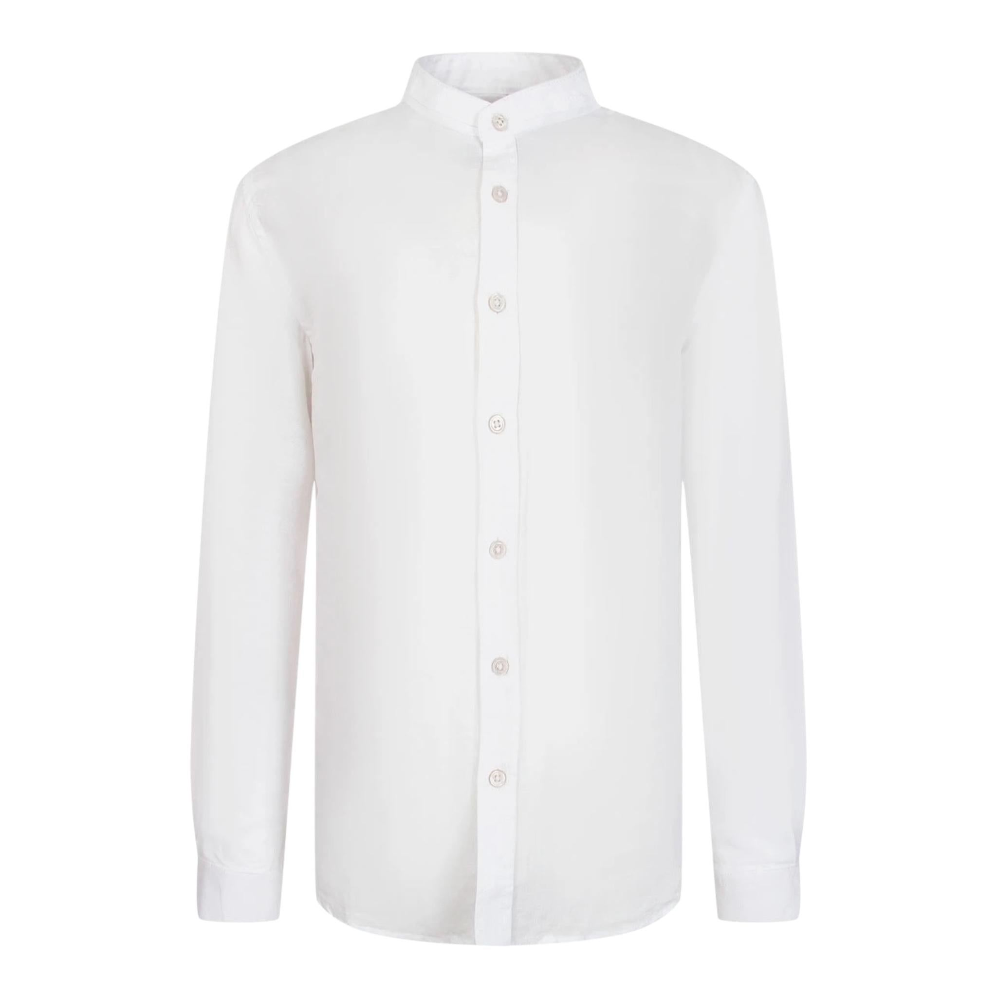Antony Morato Camicia tinta unita con Collo Coreano Bianco per Bambino MKSL00279X BIANCO ANTONY MORATO 