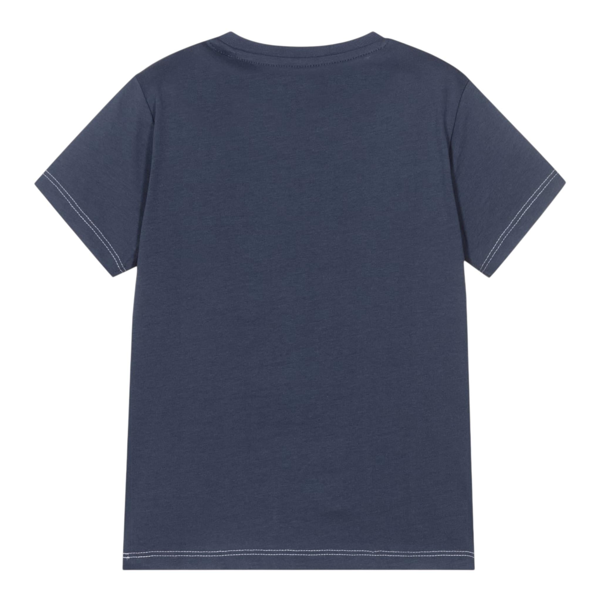 Guess T-Shirt Gircollo Tinta Unita con Stampa per Neonato N2RI02K8HM0 BLU GUESS 