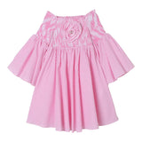 Twinset Abito Tinta Unita con Fantasia A Righe per Bambina 241GJ2211 ROSA TWINSET 