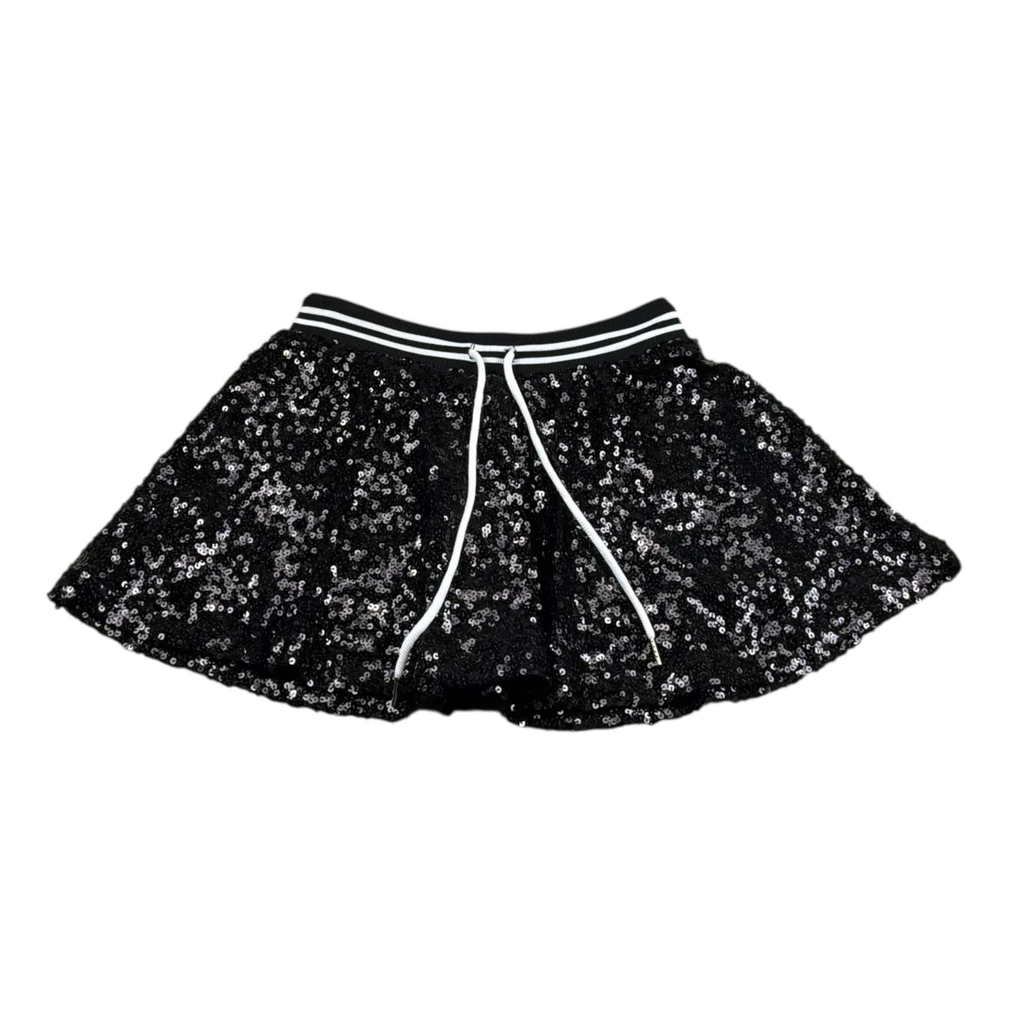 John Richmond Gonna Tinta Unita con Paillettes per Bambina RGP26054GO NERO JOHN RICHMOND 