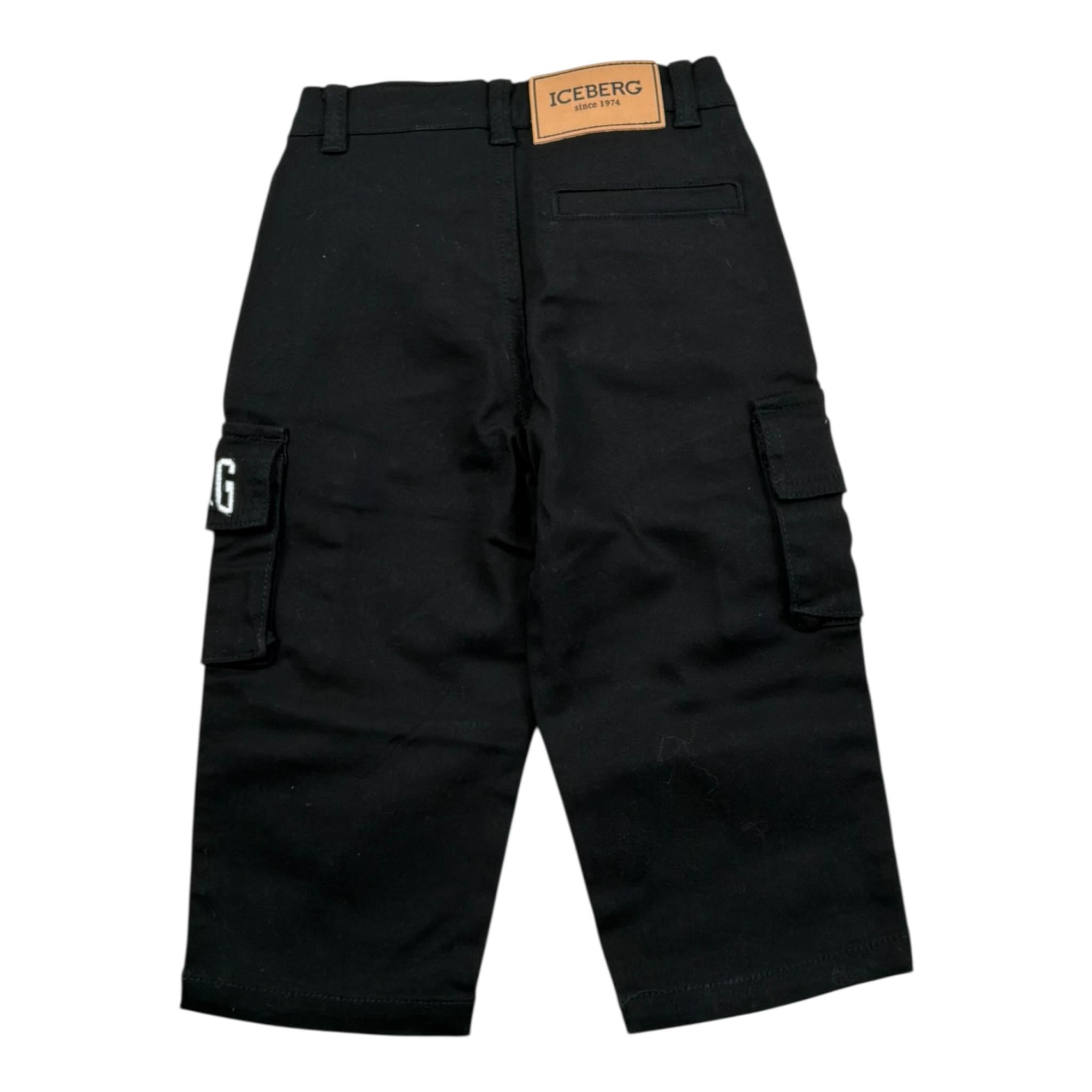 Iceberg Pantalone Tinta Unita con Girovita Regolabile per Neonato PTICE5314B NERO ICEBERG 