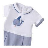 Minibanda Pagliaccetto Mezza Manica Bicolore per Neonato 3B688 BIANCO/BLU MINIBANDA 