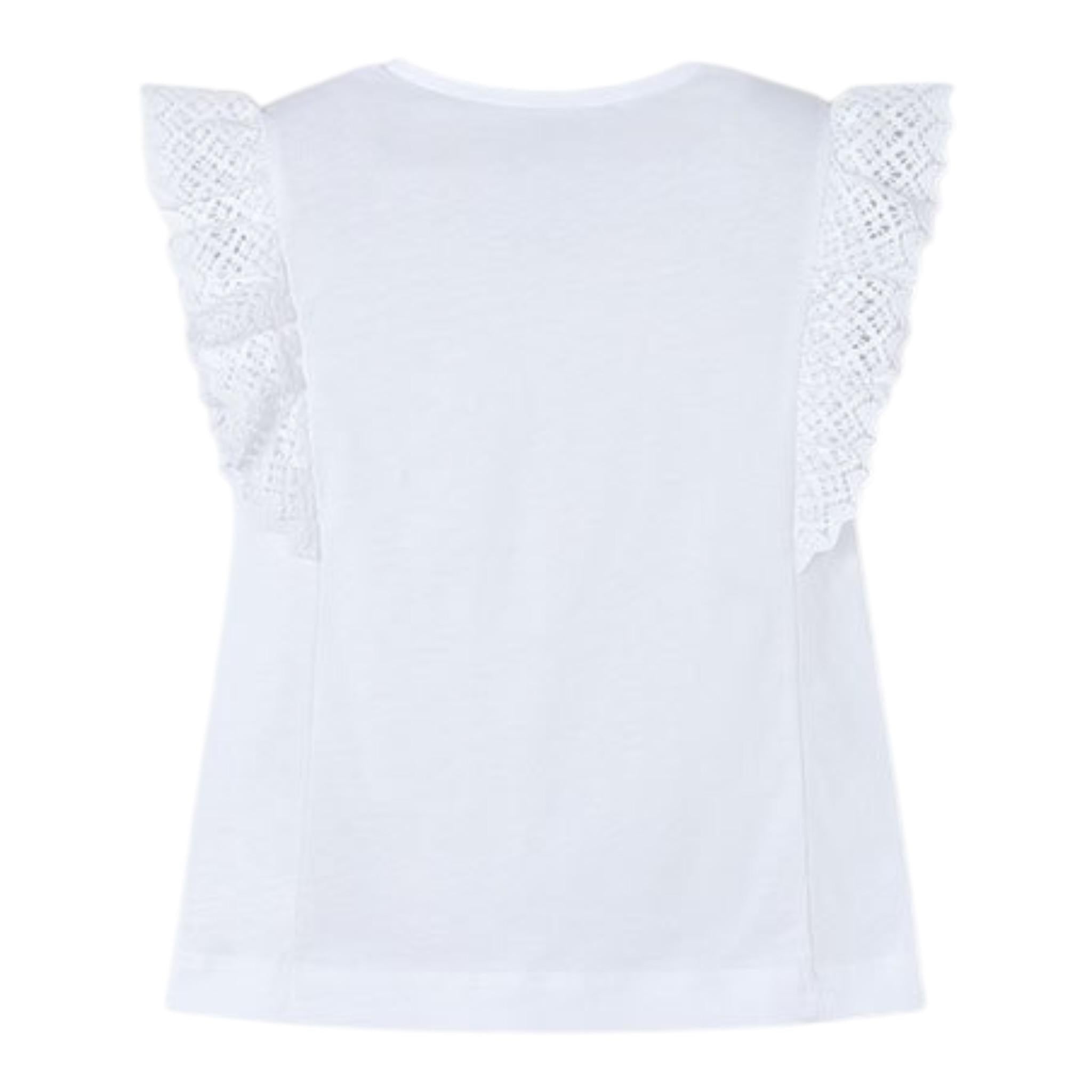 Mayoral T-Shirt Tinta Unita con Ricami per Bambina 3010 BIANCO MAYORAL 