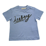 Iceberg T-Shirt Girocollo Tinta Unita con Logo per Neonato TSICE5101B AZZURRO ICEBERG 