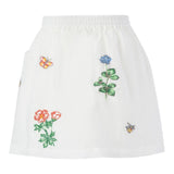 Stella Mccartney Gonna Tinta Unita con Elastico In Vita E Ricami per Bambina TW7A71 BIANCO STELLA McCARTNEY 