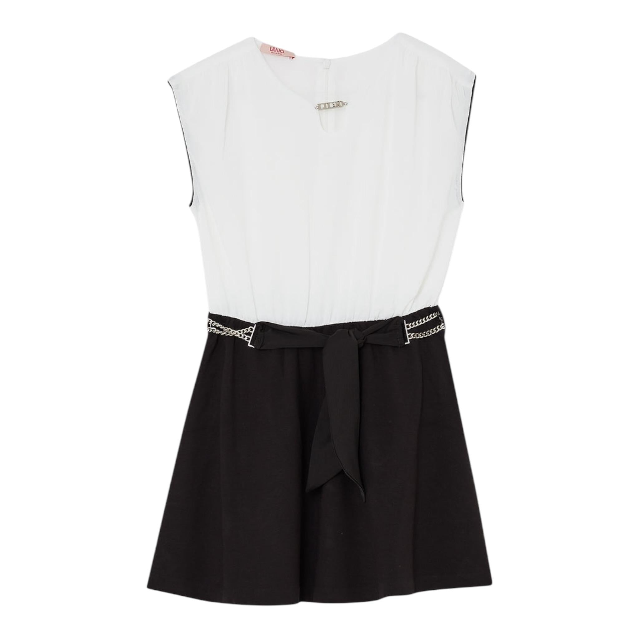 Liu Jo Abito Bicolore Giromanica per Bambina GA5060 BIANCO/NERO LIU JO 