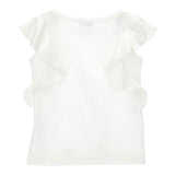 Monnalisa Canotta Tinta Unita con Balze per Bambina 17E601 BIANCO MONNALISA 