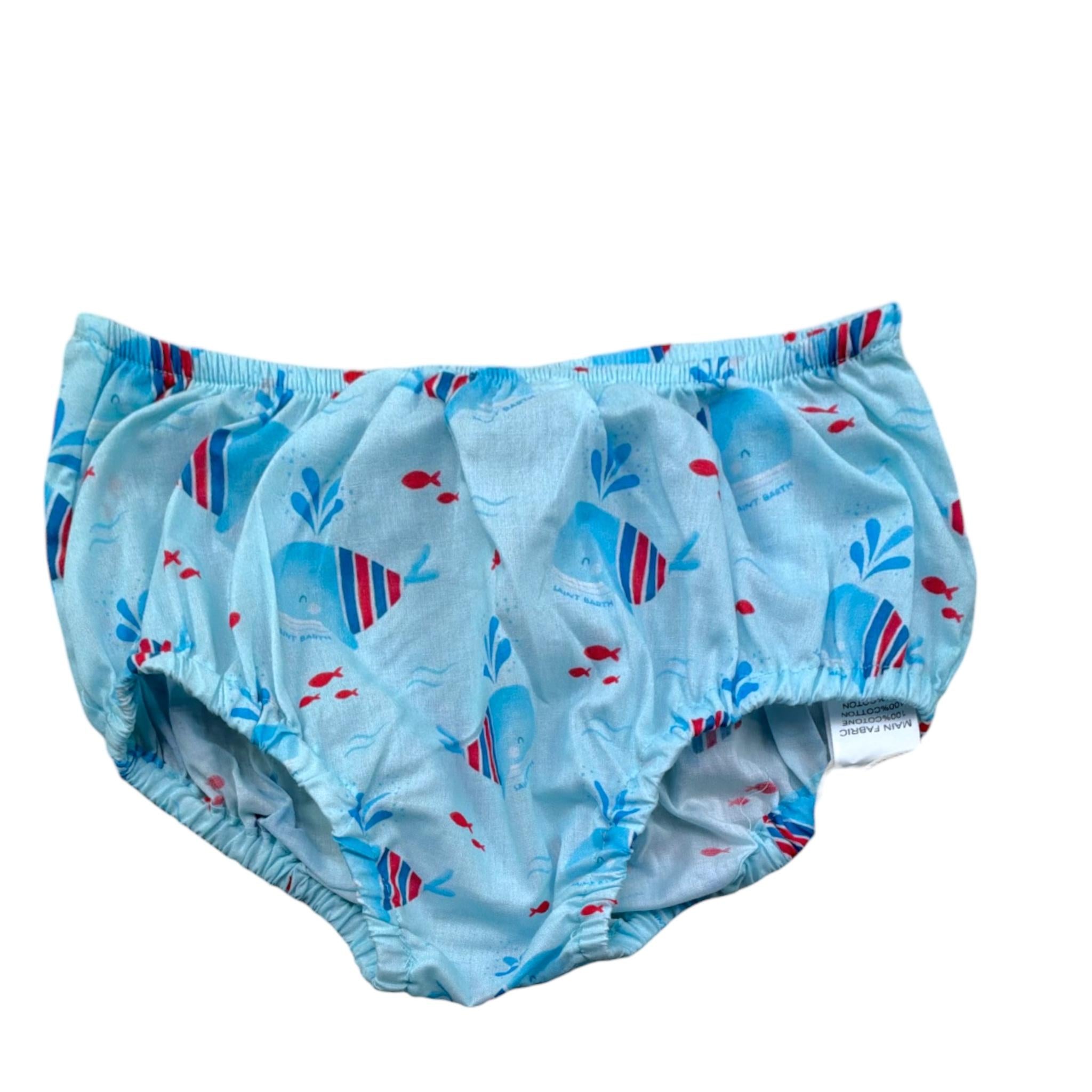 Saint Barth Coulotte Tinta Unita con Stampa per Neonata 01119L AZZURRO SAINT BARTH 