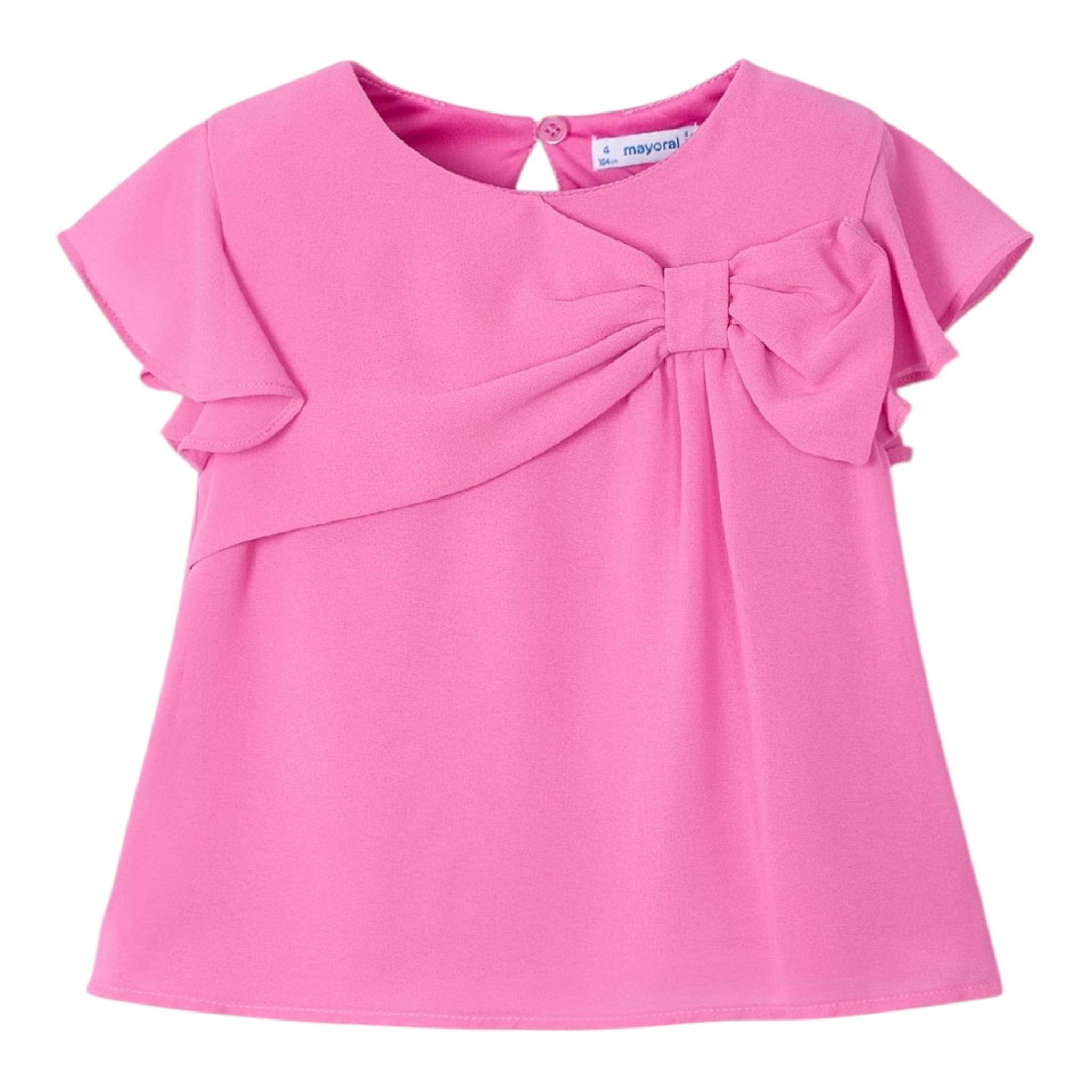 Mayoral Camicia Mezza Manica Tinta Unita per Bambina 3182 ROSA MAYORAL 