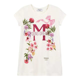 Monnalisa T-Shirt Girocollo Tinta Unita con Stampa per Bambina 197601S3 PANNA MONNALISA 
