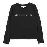 MICHAEL KORS shirt girocollo tinta unita con stampa logo Nero per Bambina R15195 NERO MICHAEL KORS 