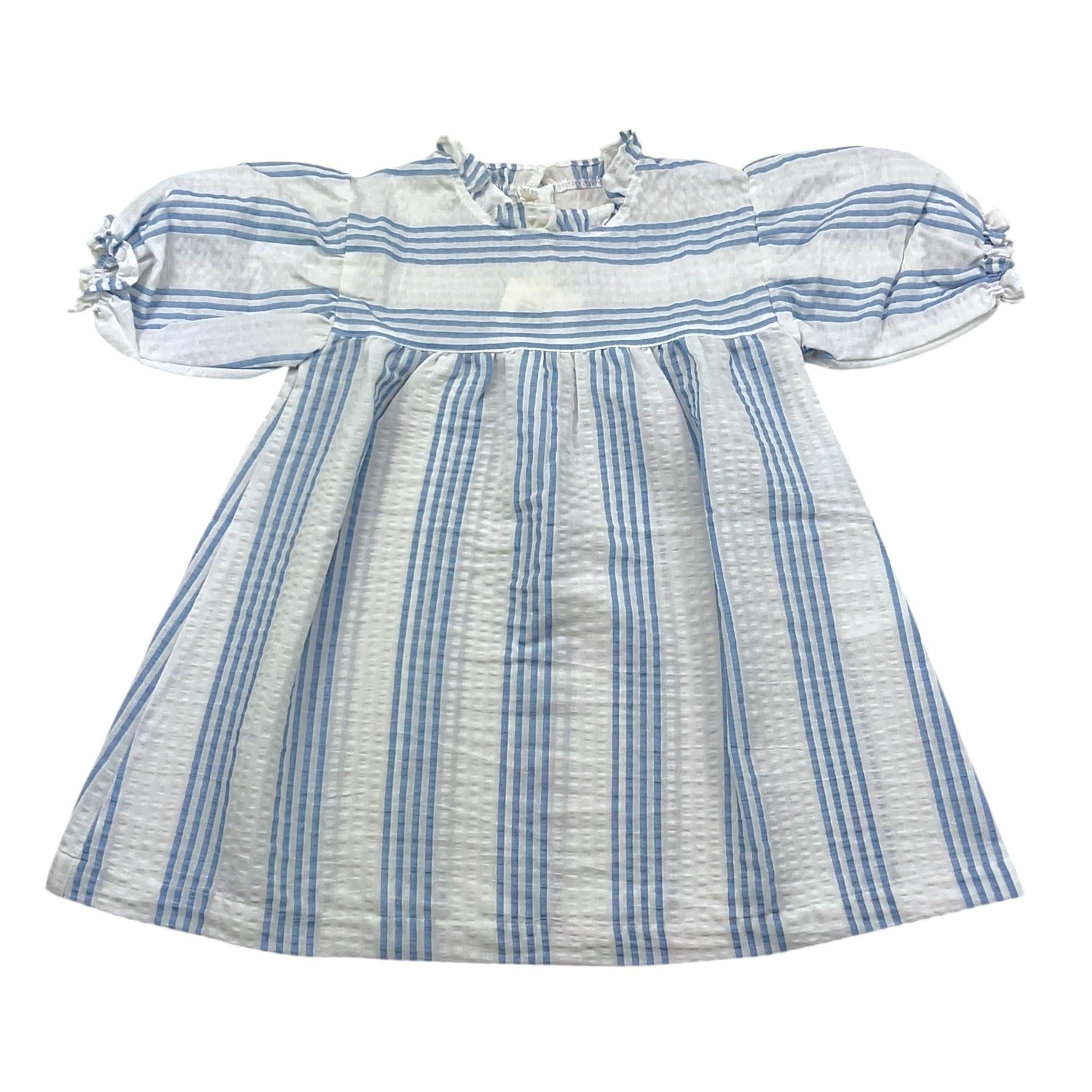 Babe & Tess Abito Camicia Bicolore con Fantasia A Righe per Neonata 01518059N BIANCO/AZZURRO BABE & TESS 